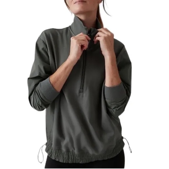 Athleta Triumph Hybrid Half Zip Sweatshirt L Black - Picture 9 of 9